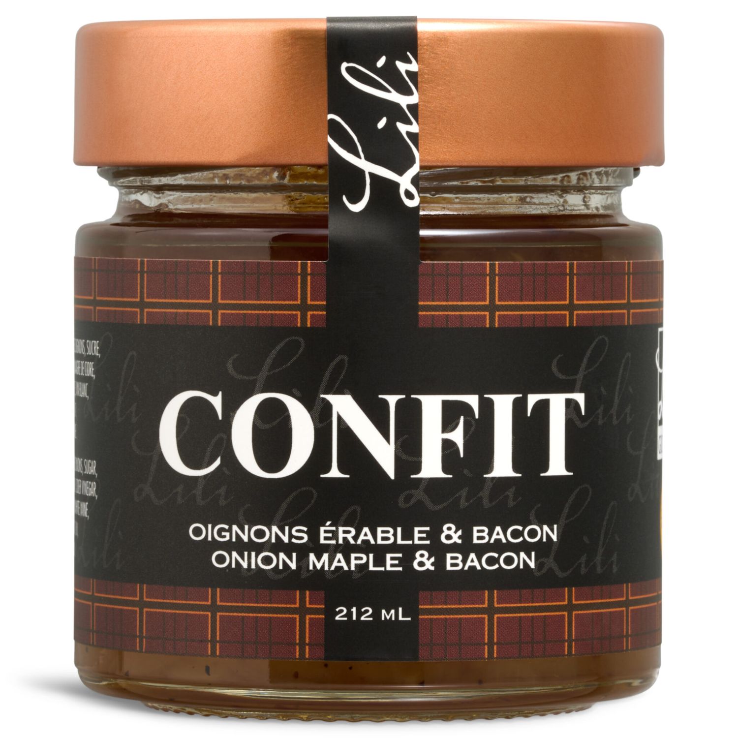 Confit d'oignons à l'érable &amp; bacon 212ml (Qc)