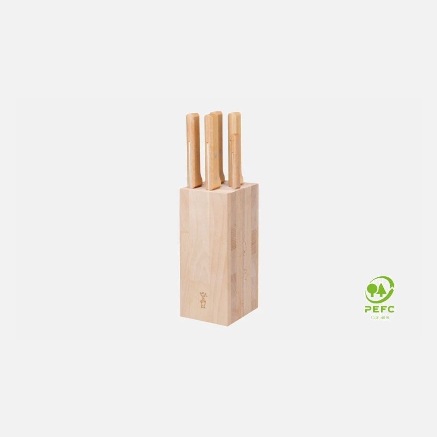 Bloc Parallèle - Ensemble de 5 couteau [Viande, Office, Chef, Santoku, À découper] (Fr)