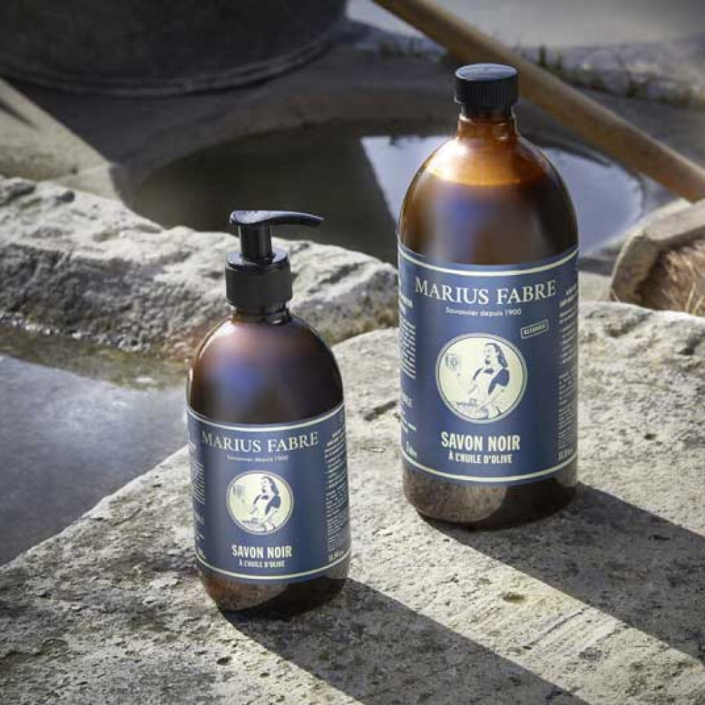 Savon Noir liquide à l&#39;huile d&#39;olive  RECHARGE 1L - Savonnerie Marius Fabre (Fr)