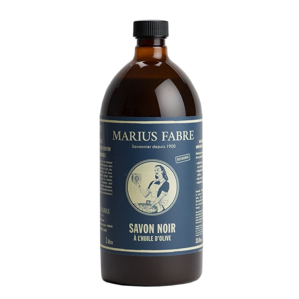 Savon Noir liquide à l&#39;huile d&#39;olive  RECHARGE 1L - Savonnerie Marius Fabre (Fr)