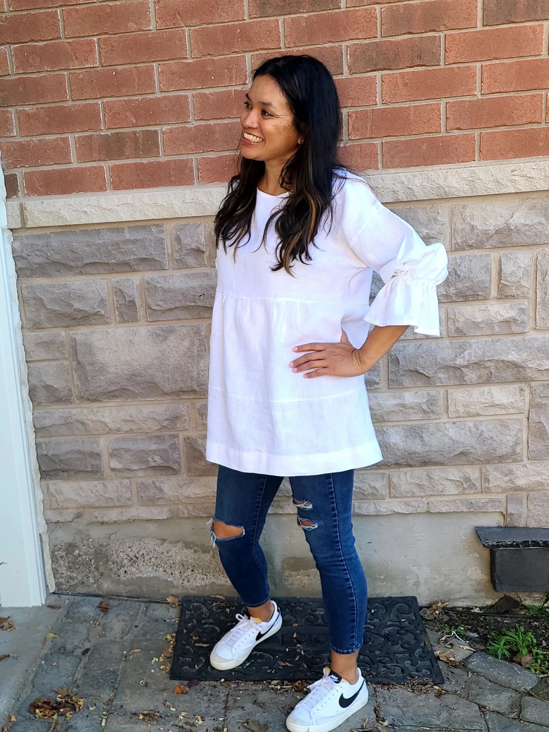 Chemise en lin Toscan de Raquel de Pico en blanche manche pincée M/M (Cdn)
