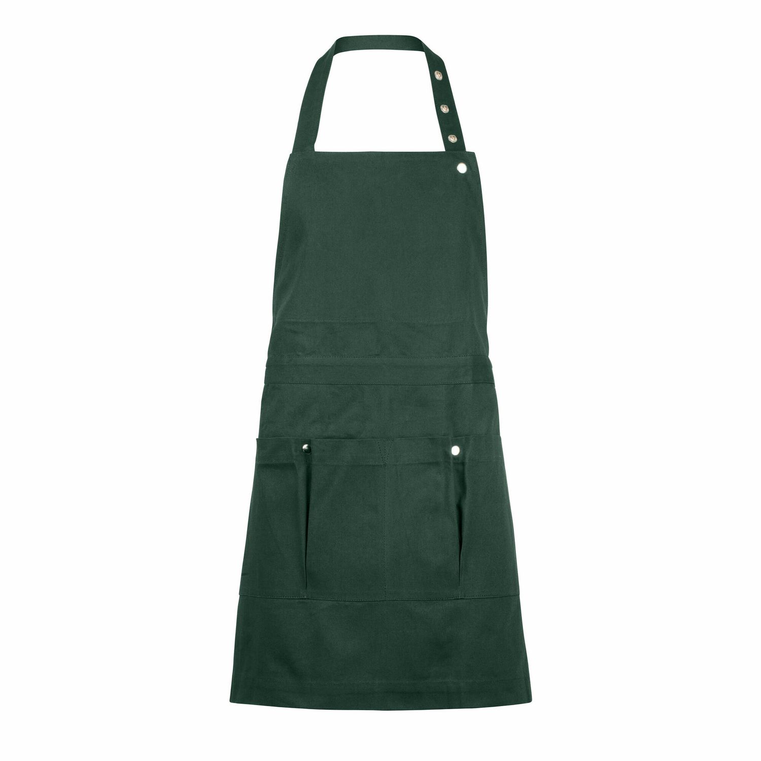 Tablier pour jardin et projets créatifs 100 % coton bio vert foncé