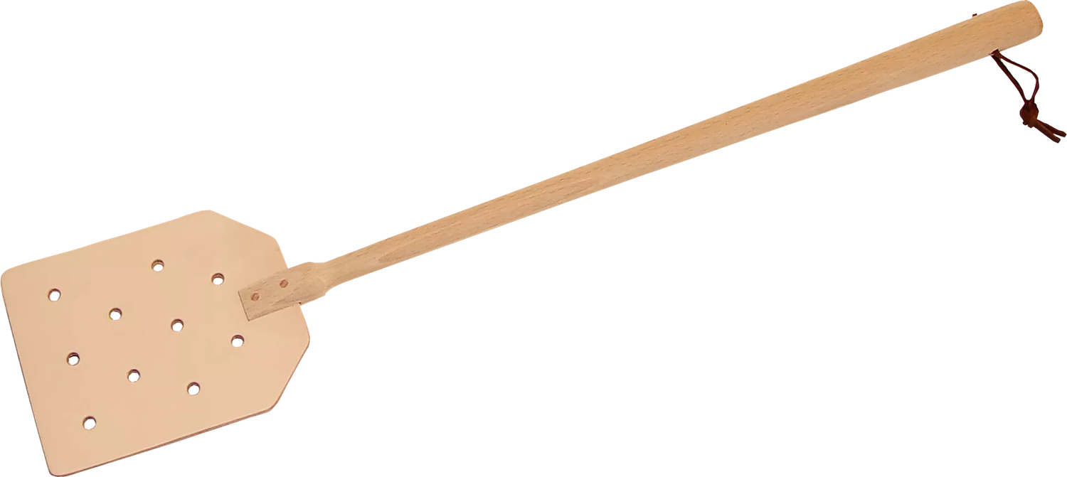 Tapette à mouches en cuir et en hêtre 51 cm (All)