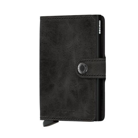 Secrid - Portefeuille en CUIR VINTAGE RFID Miniwallet 3 ans de garantie* (NL, UE), Couleur: Noir