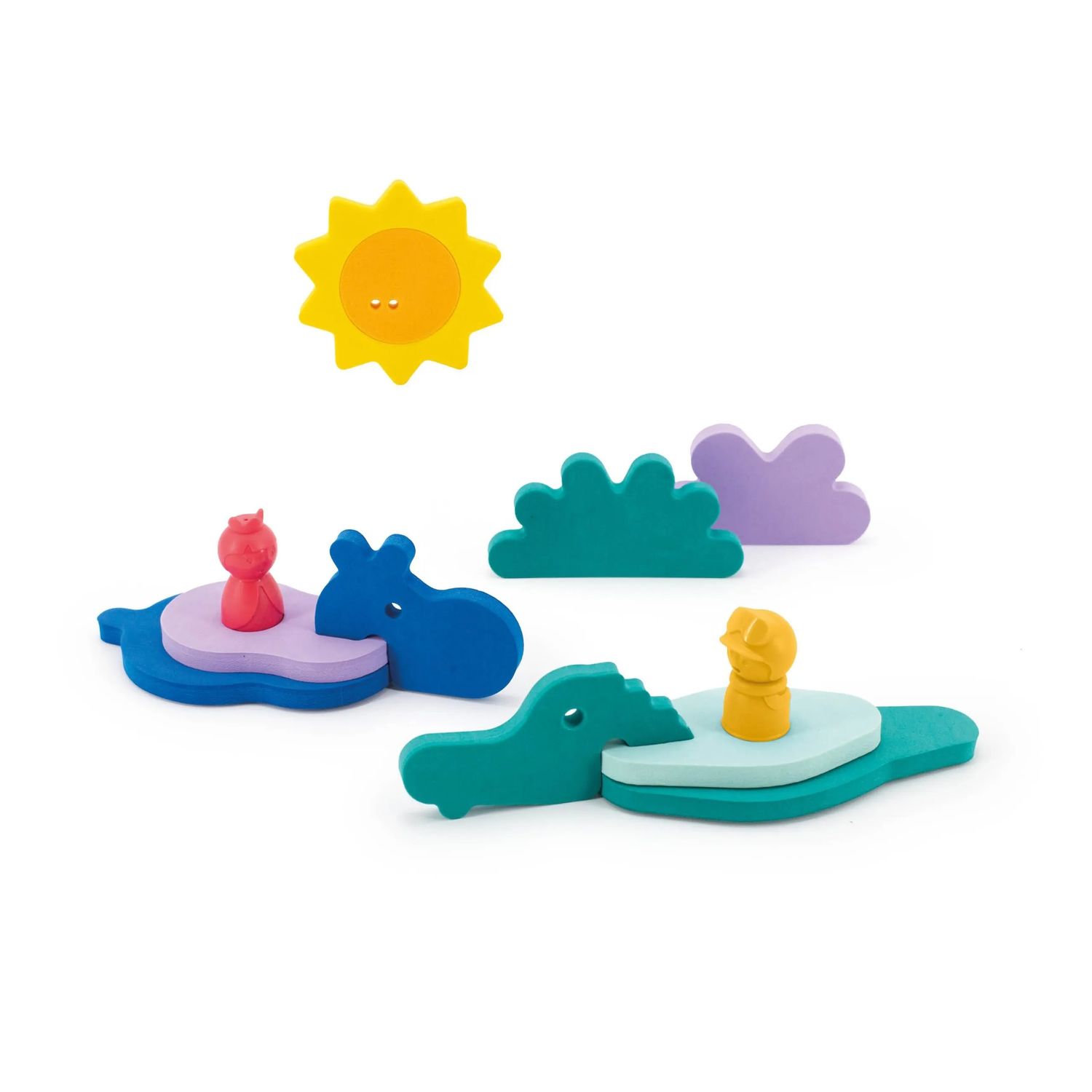 Dans la jungle - 12 jouets casse-têtes flottants