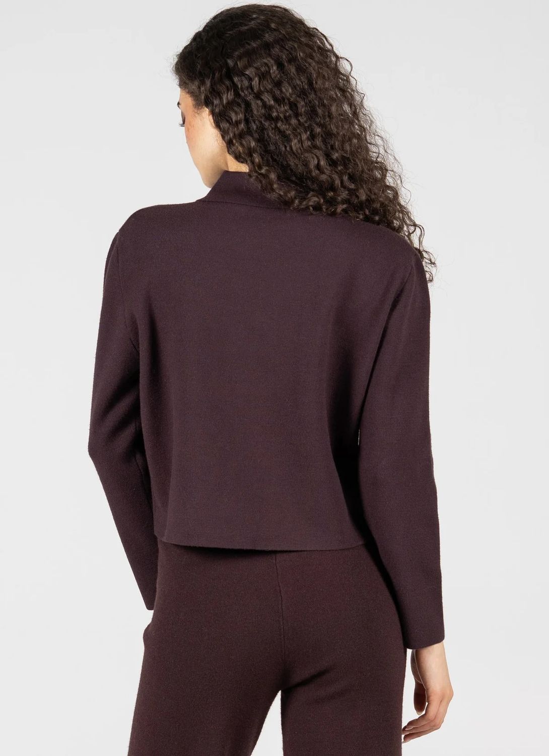 Cardigan court en maille mélangée avec boutons - Espresso - P/S