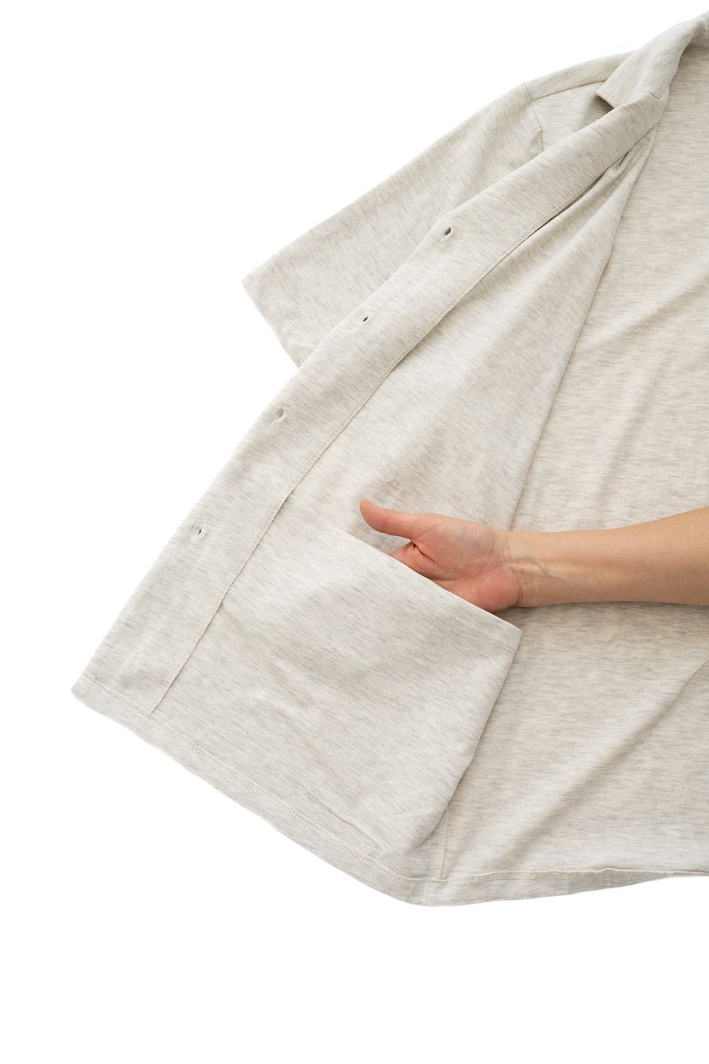 ENSEMBLE «Convalescence» avec poches intérieures en coton de qualité supérieure - Avoine - 2 mcx