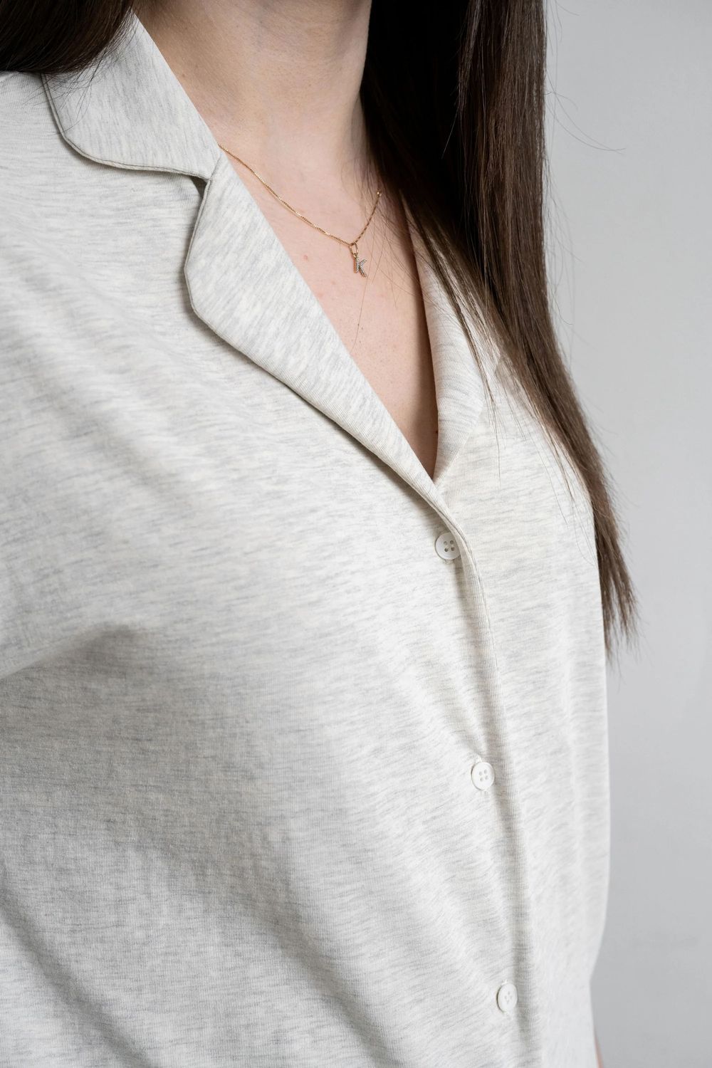 ENSEMBLE «Convalescence» avec poches intérieures en coton de qualité supérieure - Avoine - 2 mcx