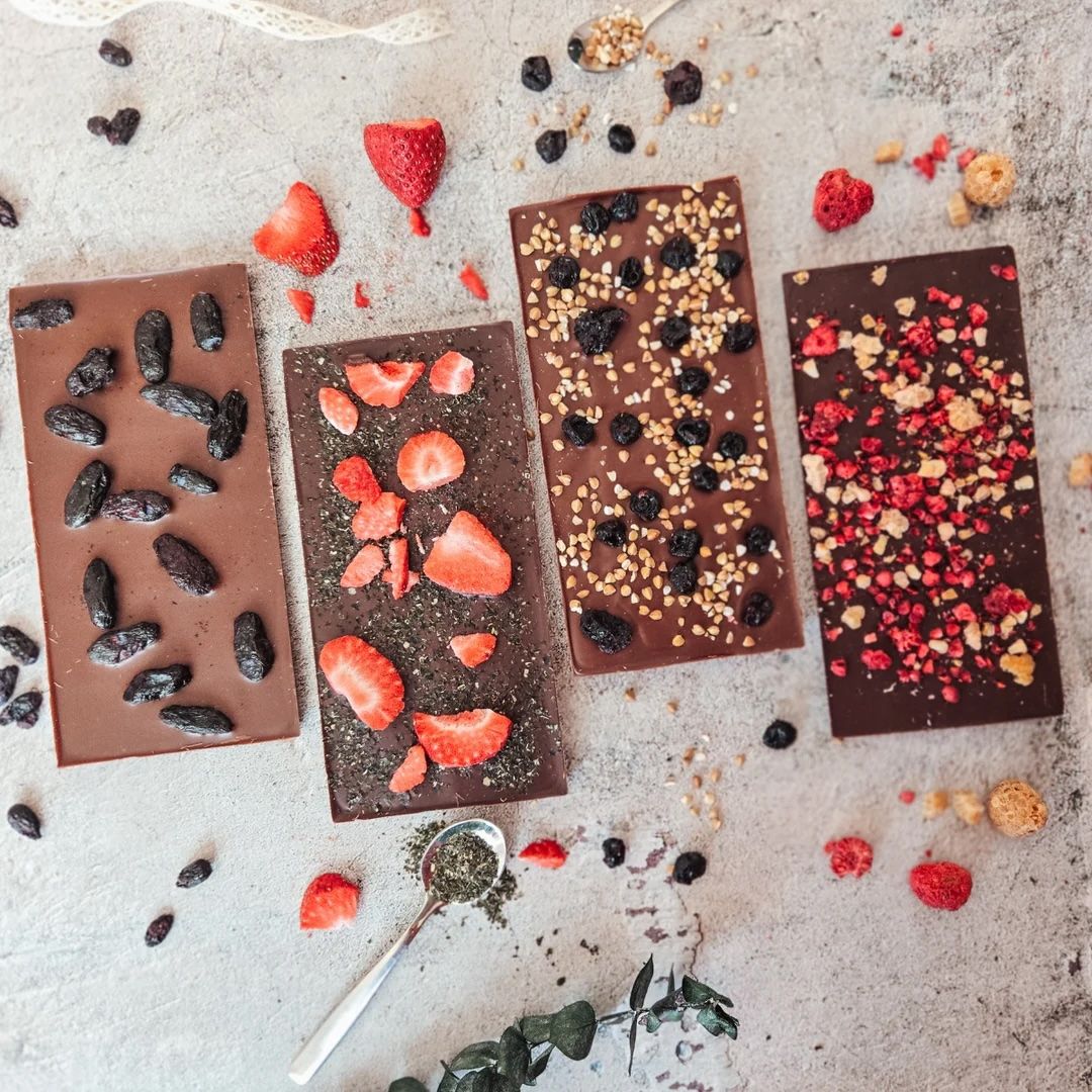 Tablette de chocolat noir 70% &amp; Duo de framboise (bean to bar) *VÉGANE (Qc)