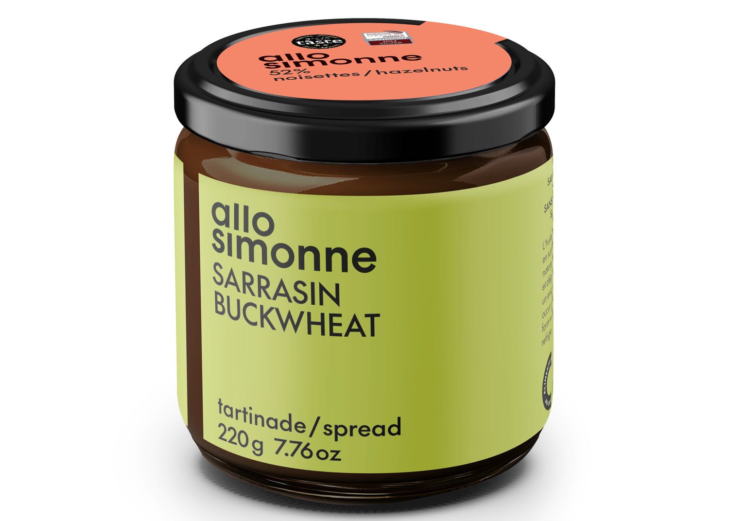Tartinade Noisettes, Chocolat Noir &amp; Sarrasin 220g (Qc)