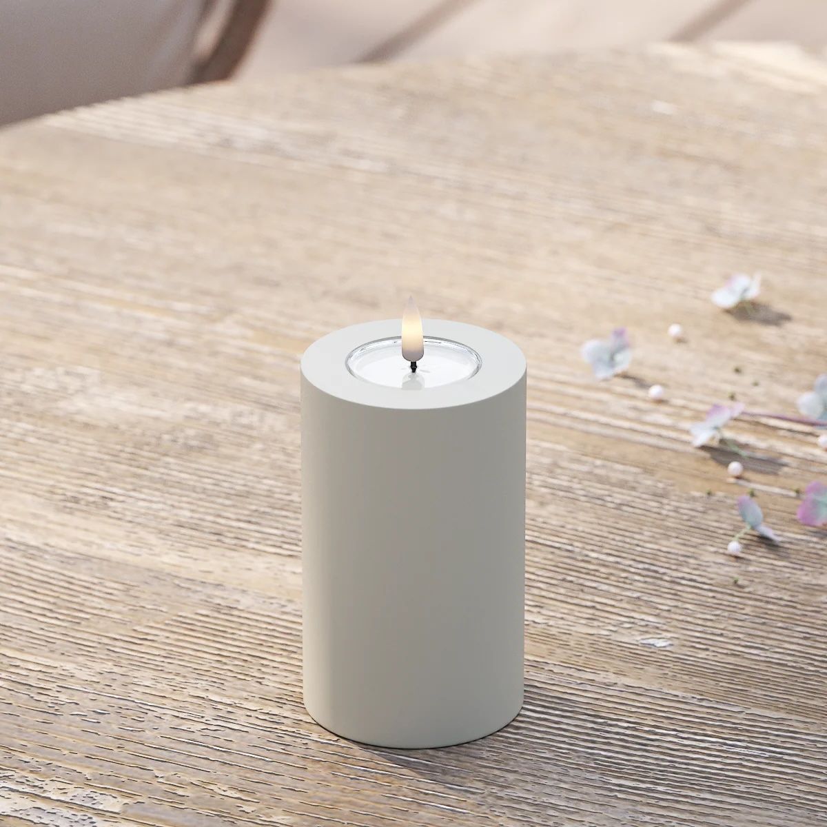 Bougie pilier deluxe pour extérieur en SABLE 3 X 5'' avec LED