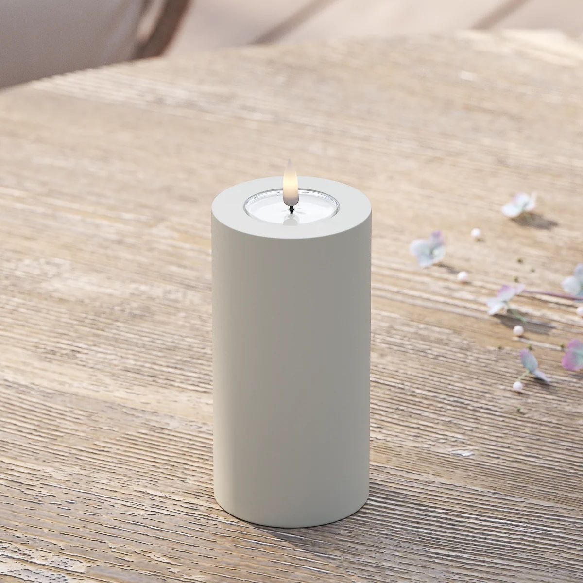 Bougie pilier deluxe pour extérieur en SABLE 3 X 6'' avec LED