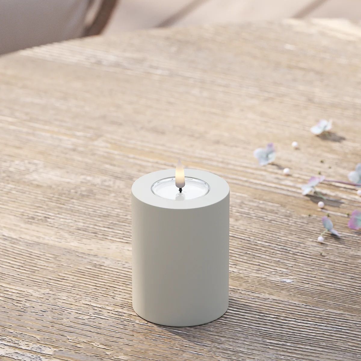 Bougie pilier deluxe pour extérieur en SABLE 3 X 4'' avec LED