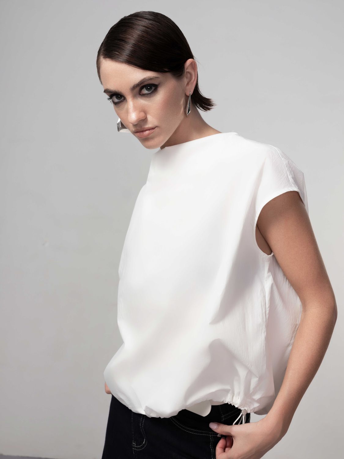 Chemisette pliée - blanc