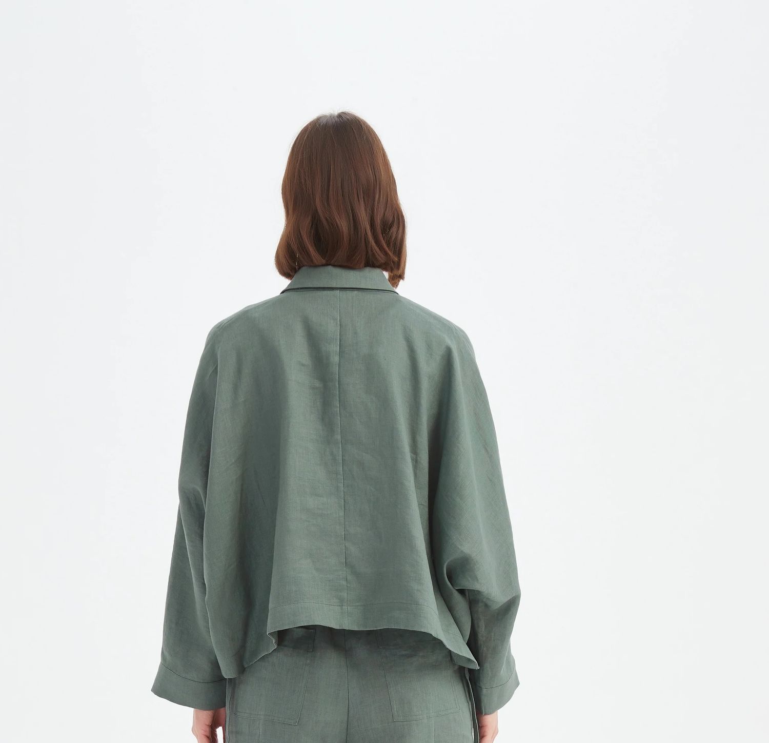 Surchemise ample courte avec cordons «petrol»