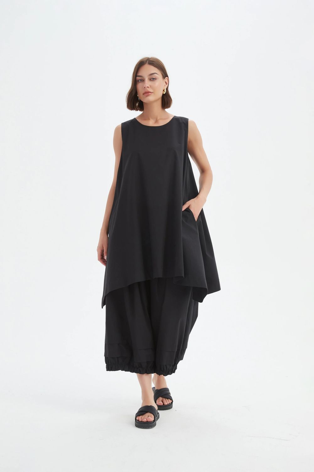 Haut sans manches évasé - noir