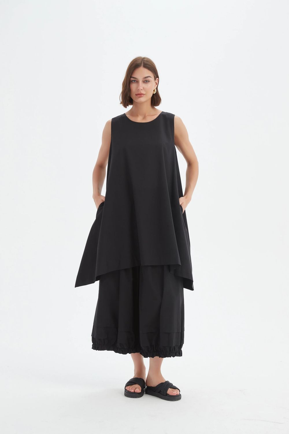 Haut sans manches évasé - noir