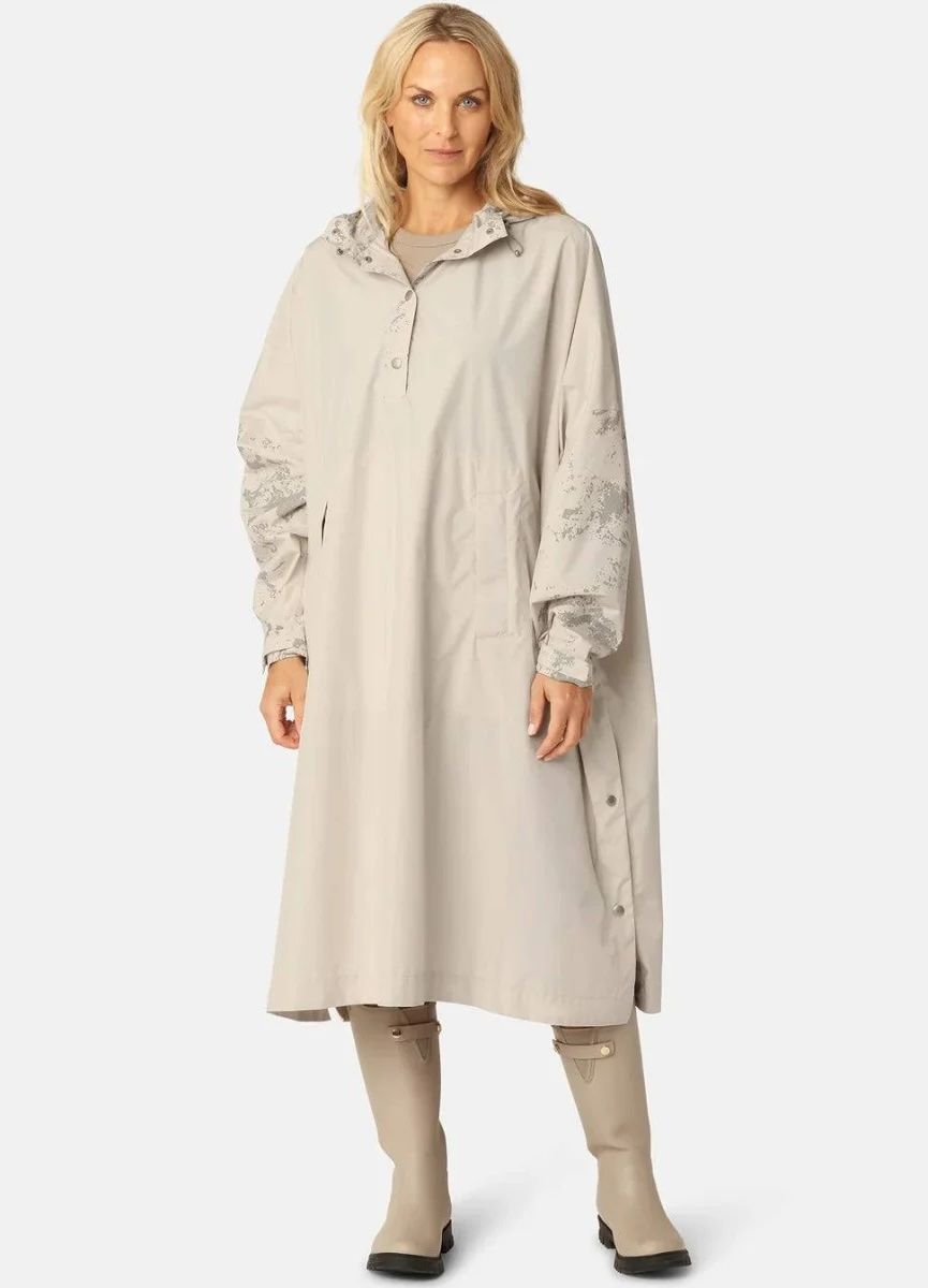 Poncho imperméable Ilse Jacobsen - crème avec motif