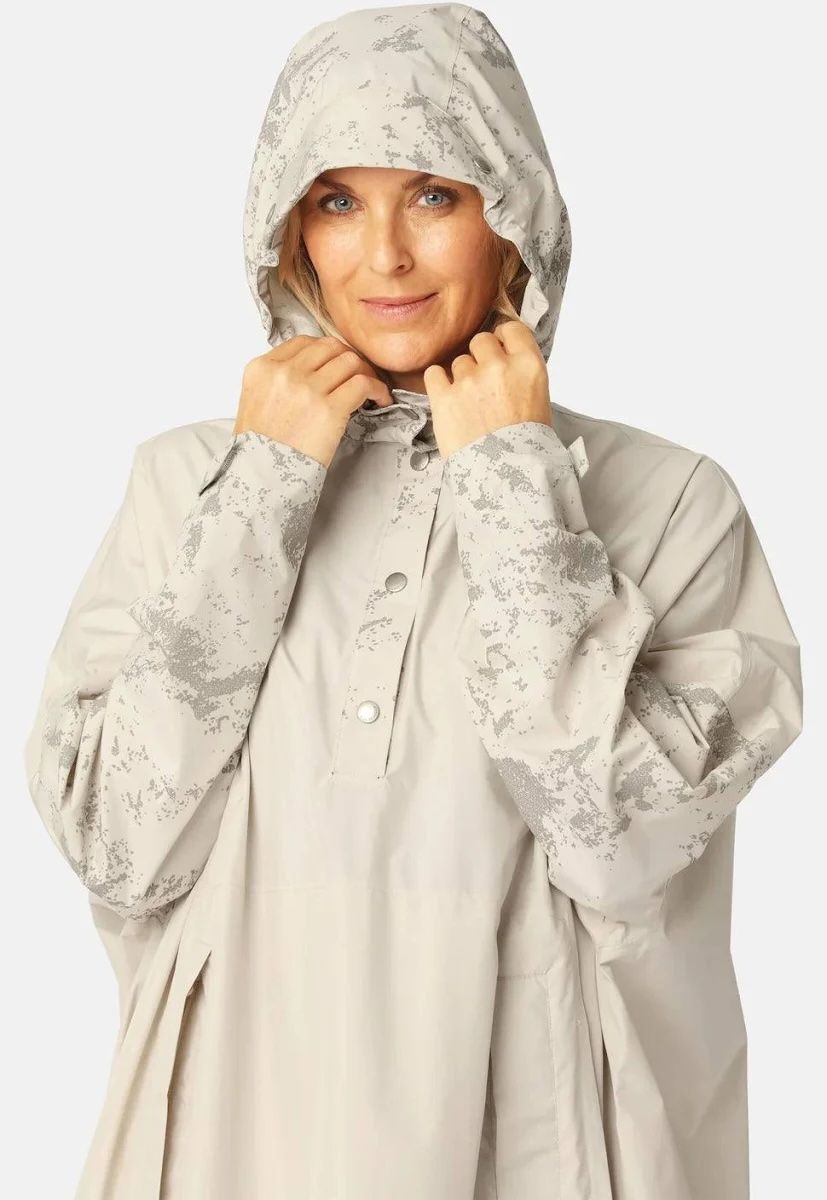 Poncho imperméable Ilse Jacobsen - crème avec motif