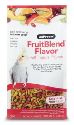 Zupreem Fruit Blend Food For Cockatiels, Lovebirds and Medium Birds 0.87lbs