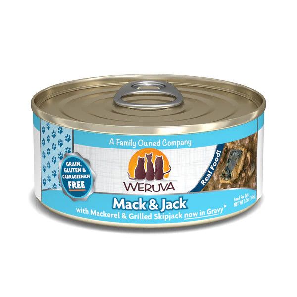 Weruva Mack and Jack Mackerel and Skipjack Tuna Canned Cat Food 5.5 oz