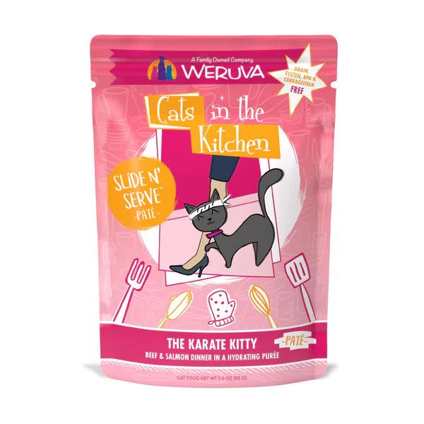 Weruva Karate Kitty Beef and Salmon Puree Wet Cat Food 3 oz