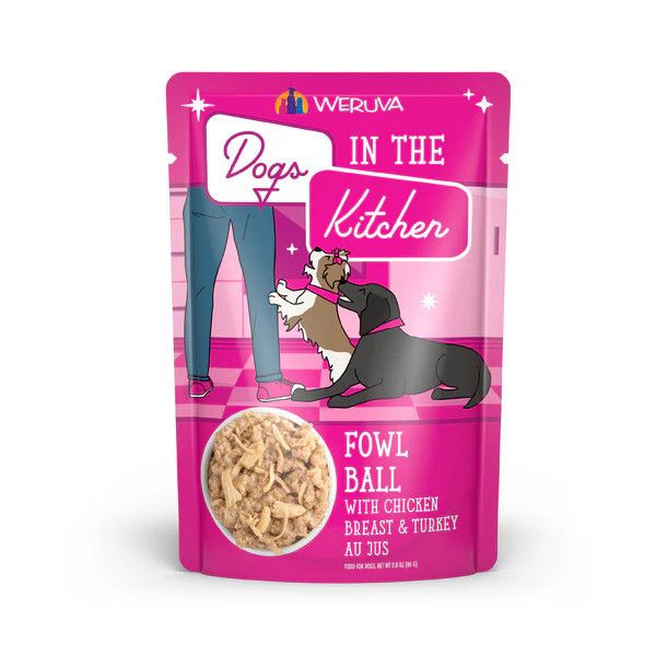 Weruva Fowl Ball Chicken and Turkey Au Jus Wet Dog Food 2.8 oz