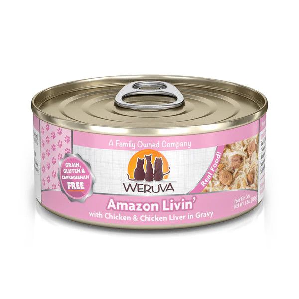 Weruva Amazon Livin&#39; Chicken and Chicken Liver in Gravy Canned Cat Food 5.5 oz