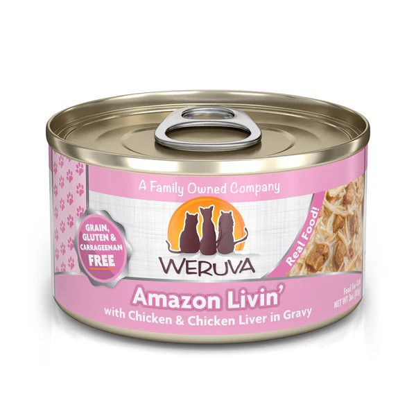Weruva Amazon Livin&#39; Chicken and Chicken Liver in Gravy Canned Cat Food 3 oz