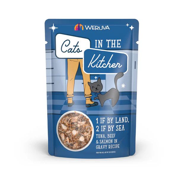 Weruva 1 If By Land, 2 If By Sea Tuna, Beef and Salmon in Gravy Wet Cat Food 3 oz