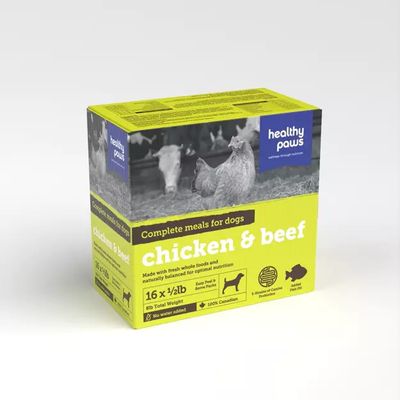 Healthy Paws Canine Complete Variety Pack Beef &amp; Chicken 16 x 1/2 lb