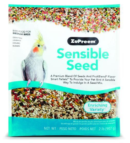 ZuPreem &quot;Sensible Seed&quot; Food For Cockatiel, Lovebirds &amp; Medium Birds 2lbs (Cs=12)