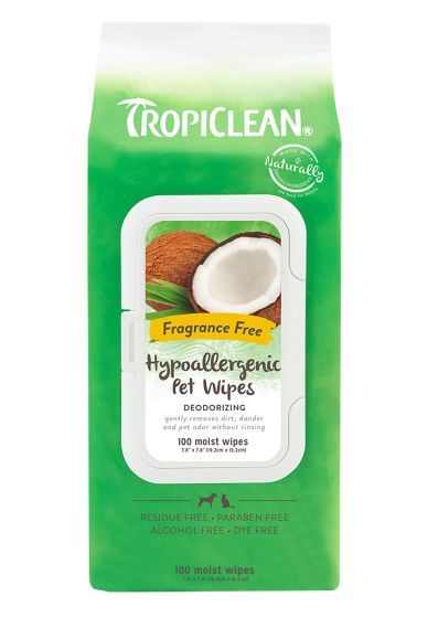 Tropiclean Hypo Allergenic Deodorizing Wipes Dog 1X100Pk