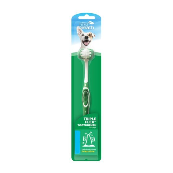 Tropiclean Fresh Breath Triple Flex Toothbrush For Dogs Dog 1X1Pc