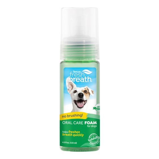 Tropiclean Fresh Breath Oral Care Foam Dog 4.5Oz