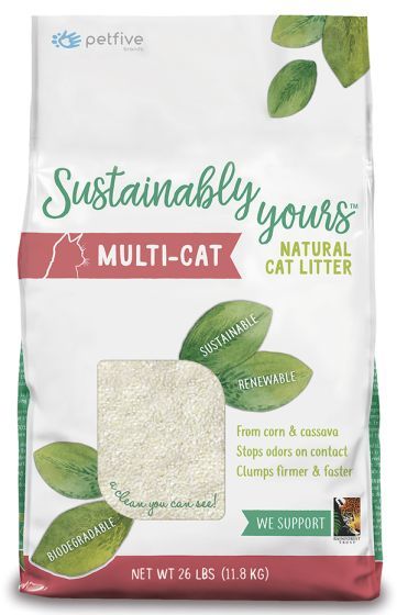 Sustainably Yours Natural Biodegradable For Multicat Households Cat 26Lb