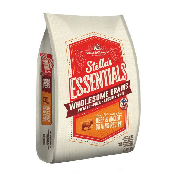 Stella &amp; Chewy&#39;s Essentials Grass-Fed Beef and Ancient Grains Recipe Dry Dog Food 25 lb