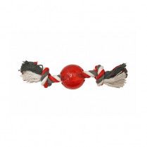 Spot Play Strong Rubber Ball W/Rope 3.25&quot;