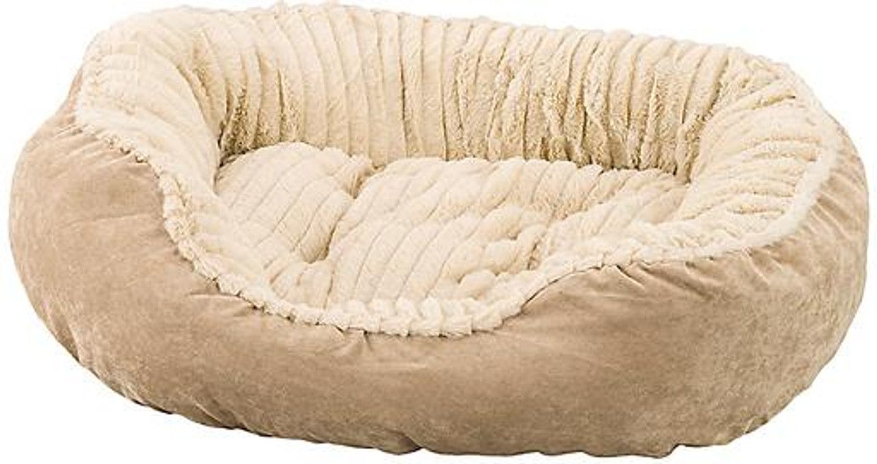 Spot Bed Carved Plush Tan 21&quot;