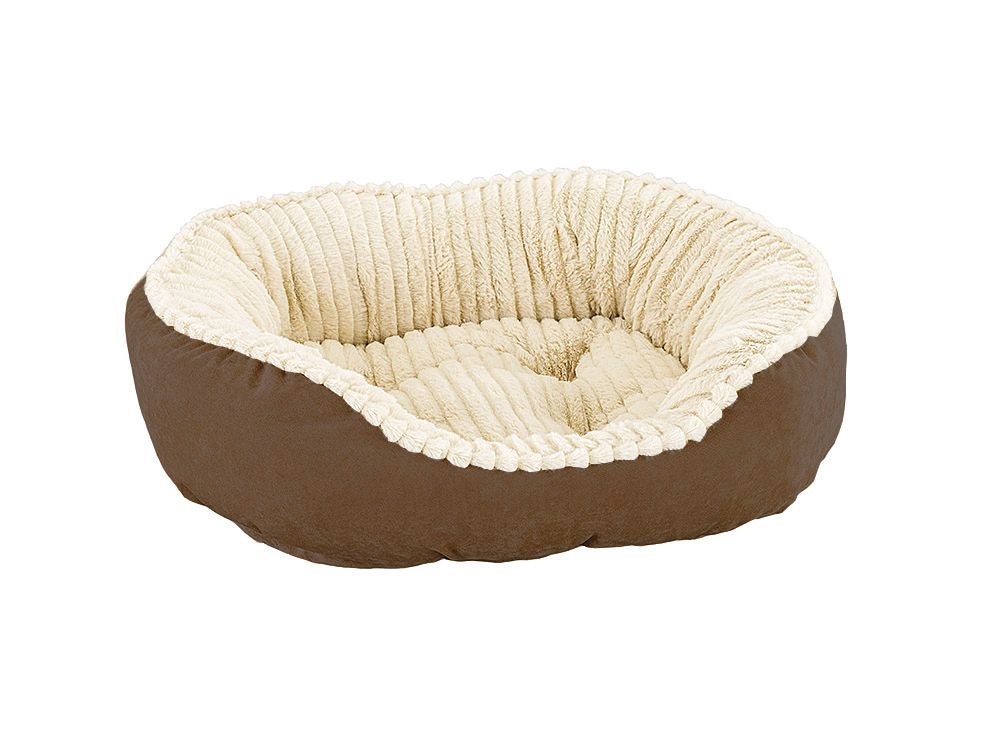 Spot Bed Carved Plush Chocolate 32&quot;