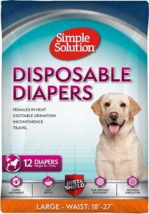 Simple Solution Disposable Female Dog Diapers Large 12 Pack