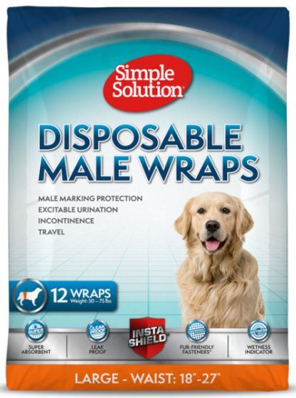Simple Solution Disposable Male Dog Wraps Large 12 Pack