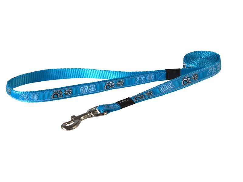 Rogz Fancy Dress Lead Turquoise Paw Medium