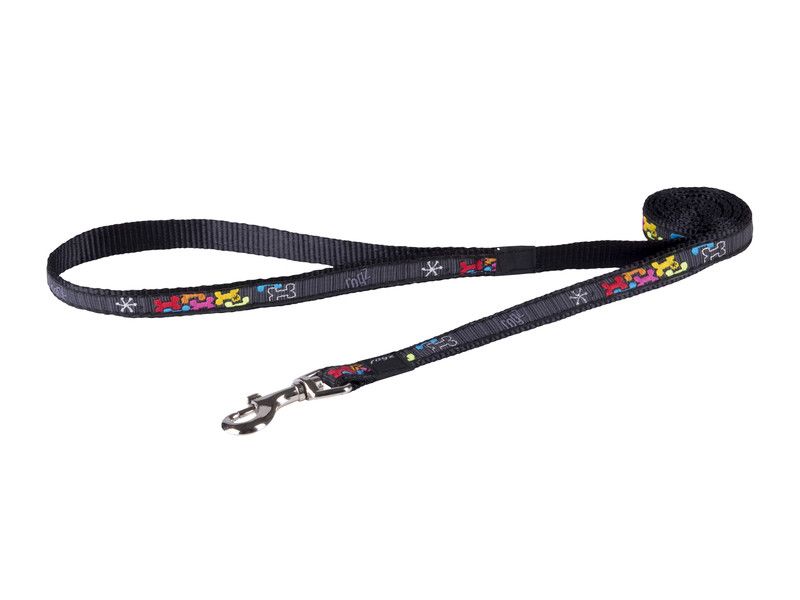 Rogz Fancy Dress Lead Black Bone Medium