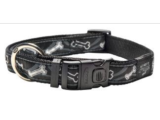 Rogz Fancy Dress Collar Black Bone Xlarge