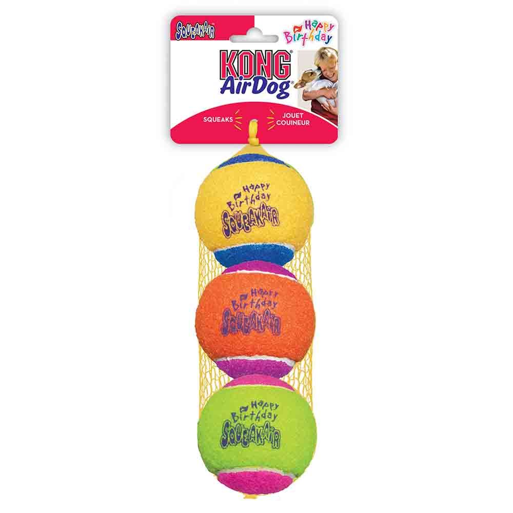 Kong Medium Squeak Air B-Day Ball 3pk