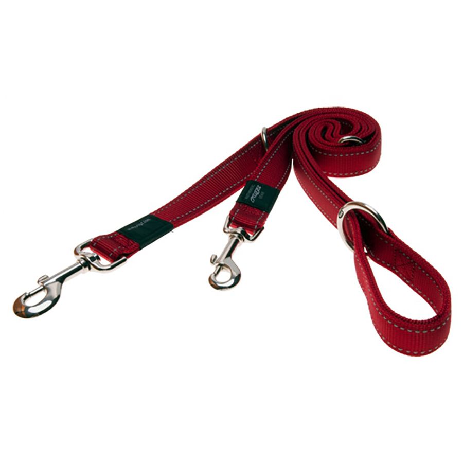 Rogz Classic Lead Medium Red Reflective