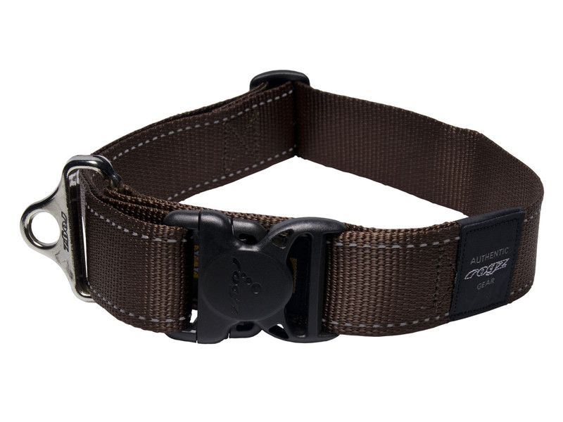 Rogz Classic Collar Xx-Large Chocolate Reflective