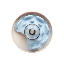 PetDreamHouse Spin Interactive Slow Feeder Pet Bowl Tricky Level UFO Maze Blue
