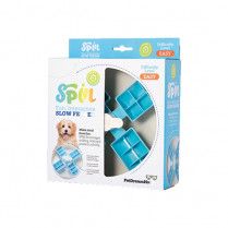 PetDreamHouse Spin Interactive Slow Feeder Pet Bowl Easy Level Windmill Blue